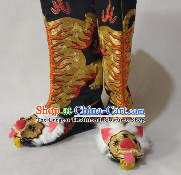 China Traditional Peking Opera Takefu Shoes Peking Opera Warrior Shoes Sichuan Opera Tiger Head Boots