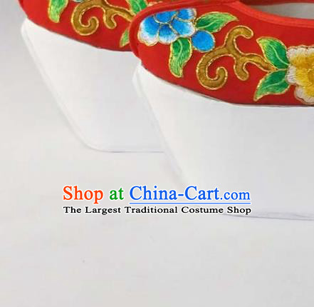 China Yue Opera Scholar Red Shoes Traditional Peking Opera Xiaosheng Shoes Beijing Opera Niche Embroidered Shoes