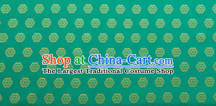 China Jacquard Satin Tapestry Traditional Cheongsam Textile Material Classical Plum Blossom Pattern Green Brocade Fabric Tang Suit Silk Damask