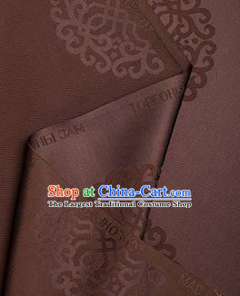 China Traditional Mongolian Robe Silk Fabric Classical Lucky Pattern Brown Brocade Tang Suit Damask Jacquard Tapestry