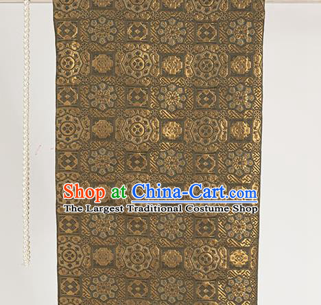 China Classical Medallion Pattern Tapestry Traditional Hanfu Dress Silk Fabric Light Brown Brocade Tang Suit Damask