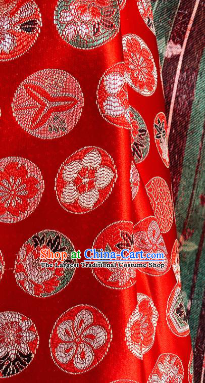 China Traditional Hanfu Silk Fabric Wedding Dress Red Brocade Tang Suit Damask Classical Pattern Satin Tapestry