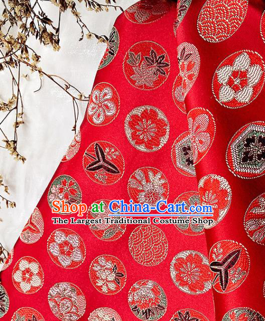 China Traditional Hanfu Silk Fabric Wedding Dress Red Brocade Tang Suit Damask Classical Pattern Satin Tapestry