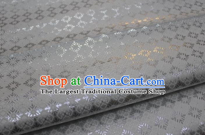 China Classical Pattern White Tapestry Material Traditional Silk Fabric Jacquard Brocade Mongolian Robe Satin Damask