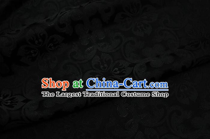 China Cheongsam Tapestry Material Traditional Silk Fabric Tang Suit Jacquard Black Brocade Classical Plum Pattern Satin Damask