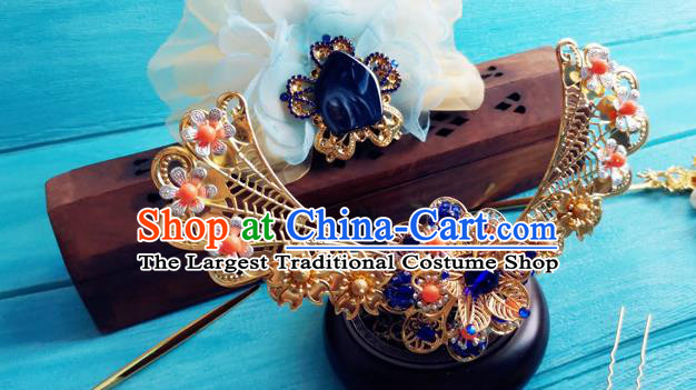 China Film Once Upon a Time Headpieces Traditional Han Dynasty Queen Hair Crown and Hairpins Ancient Goddess Hair Accessories