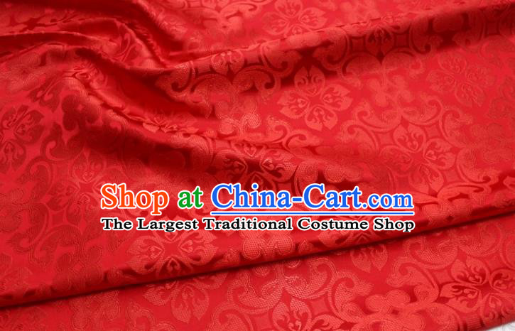 China Cheongsam Jacquard Red Brocade Classical Plum Pattern Satin Damask Tapestry Material Traditional Tang Suit Silk Fabric
