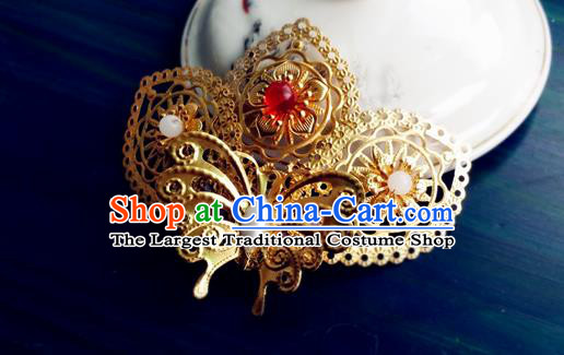 China Ancient Princess Hairpin Drama Legend of Miyue Wei Yan Headpiece Traditional Warring States Period Queen Golden Butterfly Hair Stick
