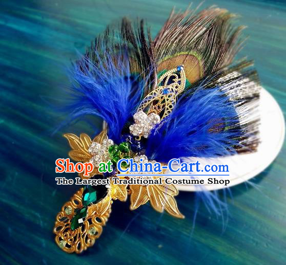 China Ancient Empress Feather Hair Stick Drama Legend of Miyue Mi Shu Headpiece Traditional Warring States Period Queen Hair Claw