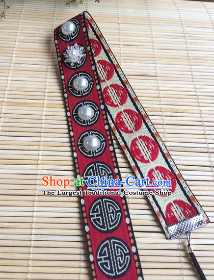 Chinese Ming Dynasty Elderly Woman Forehead Accessories Traditional Hanfu Headband Ancient Dowager Countess Headwear