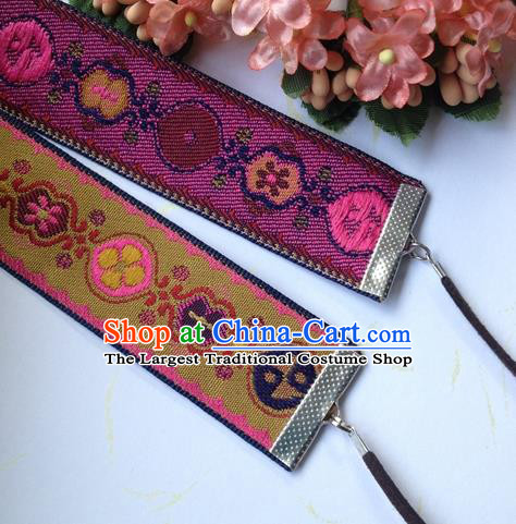 Chinese Traditional Hanfu Forehead Accessories Ancient Elderly Woman Embroidered Hair Band Ming Dynasty Dowager Countess Headwrap
