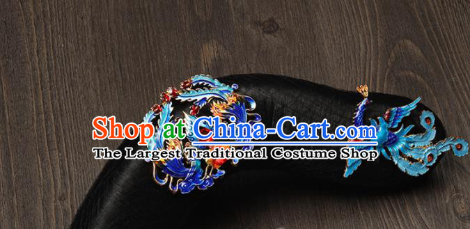 China Drama Story of Yanxi Palace Su Jinghao Hairpieces Traditional Qing Dynasty Manchu Woman Headdress Ancient Imperial Consort Wigs and Cloisonne Hairpins
