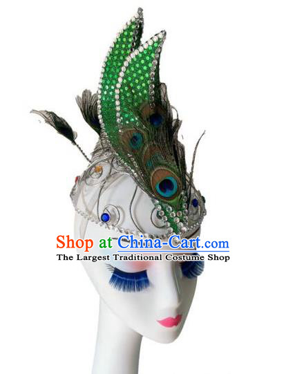 China Dai Nationality Dance Headwear Yunnan Minority Performance Headdress Ethnic Woman Peacock Dance Hair Accessories
