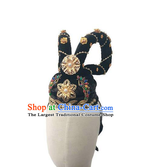 Chinese Woman Stage Performance Headdress Classical Dance Hair Accessories Flying Apsaras Dance Wigs Chignon Traditional Fairy Dance Hairpieces