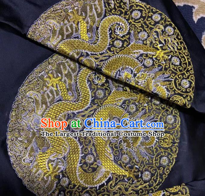China Ancient Monarch Black Official Garment Traditional Emperor Kangxi Historical Costume Qing Dynasty Manchu King Embroidered Dragon Robe Clothing