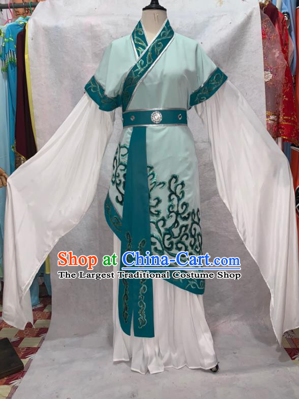 China Traditional Opera Niche Clothing Shaoxing Opera Scholar Garment Costumes Beijing Opera Xiaosheng Green Robe Outfits