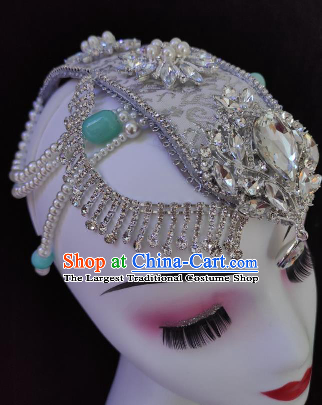 Professional Modern Dance Headwear Opening Dance Headdress Folk Dance Headpiece Stage Performance Hair Accessories