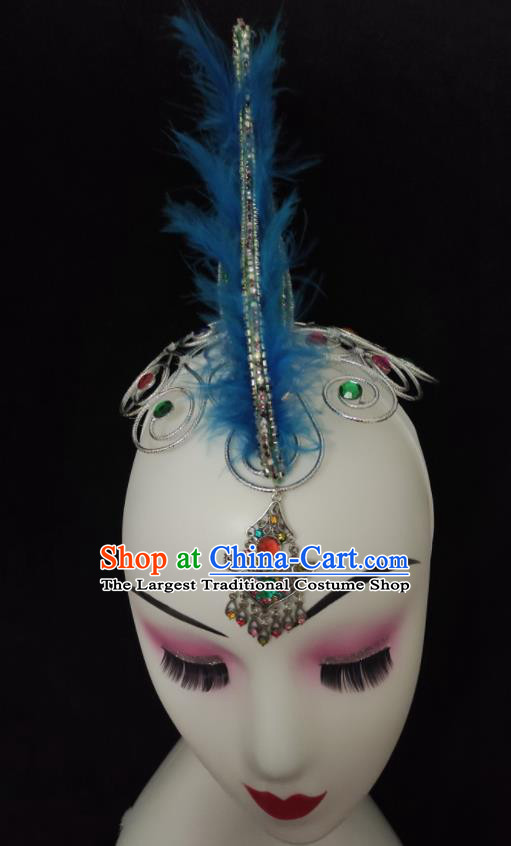 China Yunnan Ethnic Performance Headdress Dai Nationality Folk Dance Hair Accessories Minority Peacock Dance Hairpieces