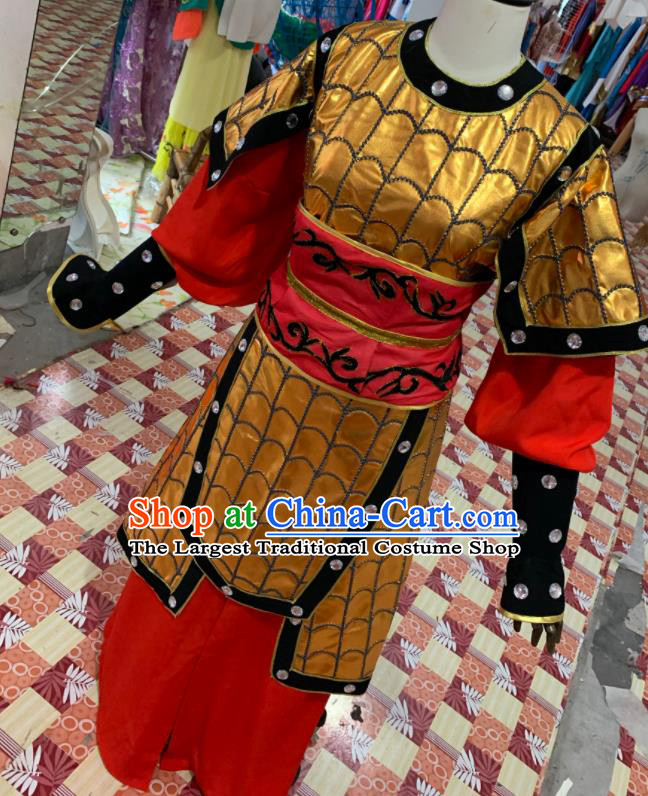 China Beijing Opera Wusheng Red Cape Uniforms Traditional Opera General Clothing Henan Opera Warrior Garment Costumes