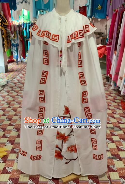 China Shaoxing Opera Childe Garment Costumes Beijing Opera Xiaosheng White Robe with Mantle Traditional Opera Scholar Clothing