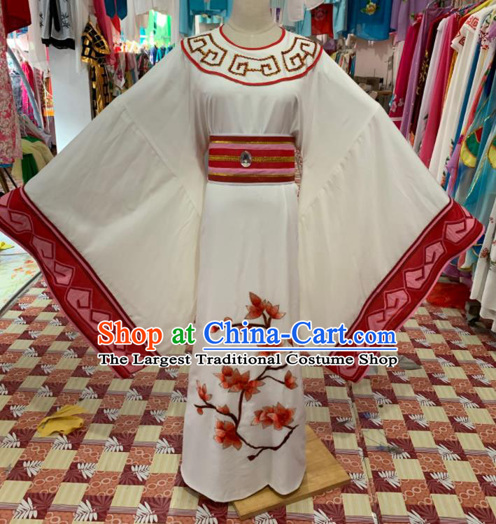 China Shaoxing Opera Childe Garment Costumes Beijing Opera Xiaosheng White Robe with Mantle Traditional Opera Scholar Clothing