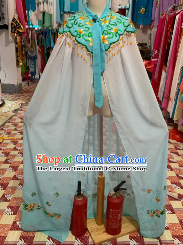 China Traditional Peking Opera Diva Clothing Ancient Princess Garment Costume Shaoxing Opera Actress Green Mantle