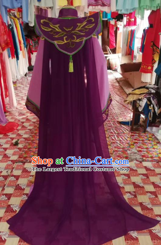China Shaoxing Opera Imperial Concubine Purple Dress Outfits Traditional Peking Opera Hua Tan Clothing Ancient Empress Garment Costumes