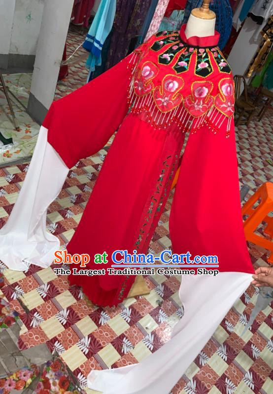 China Traditional Peking Opera Hua Tan Clothing Ancient Bride Garment Costume Shaoxing Opera Wedding Red Dress Outfits