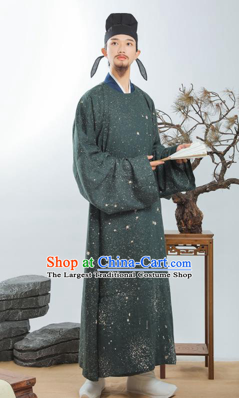 China Traditional Official Green Hanfu Robe Song Dynasty Scholar Clothing Ancient County Magistrate Garment Costume