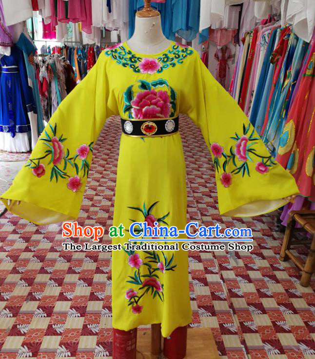 China Beijing Opera Wusheng Yellow Robe Uniforms Traditional Opera General Clothing Shaoxing Opera Soldier Garment Costumes