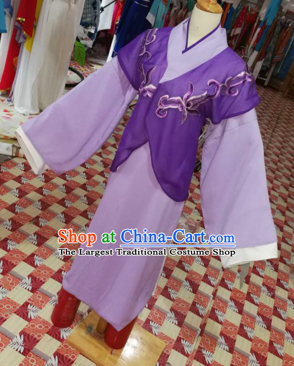 China Shaoxing Opera Merchant Garment Costumes Beijing Opera Xiaosheng Purple Robe Uniforms Traditional Opera Young Male Clothing