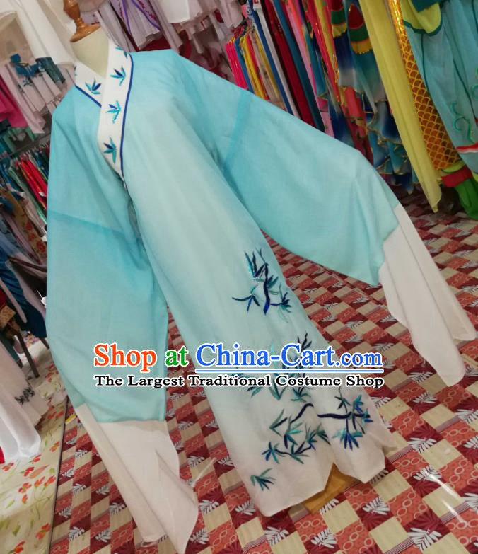 China Beijing Opera Xiaosheng Blue Robe Traditional Opera Young Childe Clothing Shaoxing Opera Scholar Garments