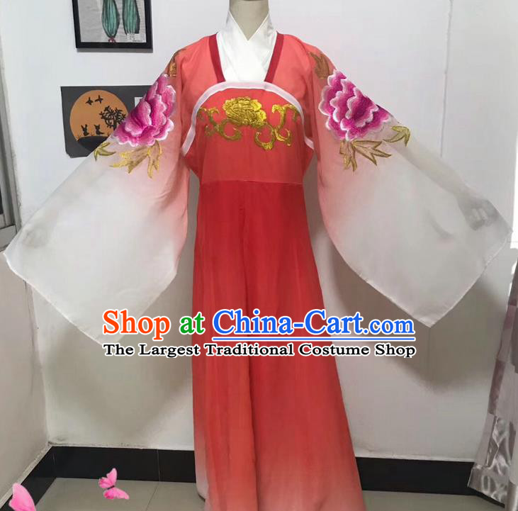 China Peking Opera Hua Tan Red Dress Outfits Ancient Empress Clothing Traditional Shaoxing Opera Princess Garments