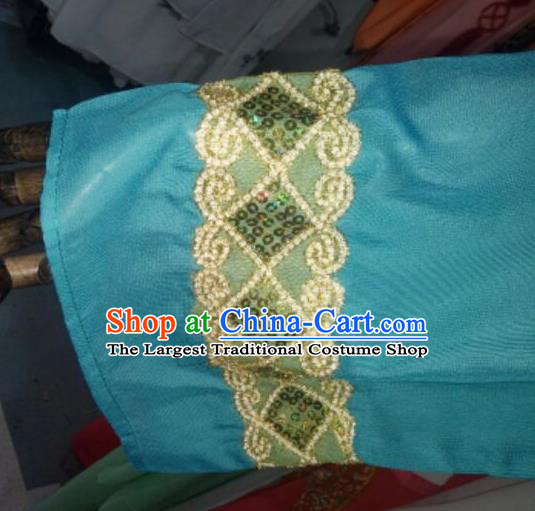 China Ancient Maid Lady Garment Costume Shaoxing Opera Servant Girl Blue Dress Outfits Traditional Peking Opera Xiaodan Clothing