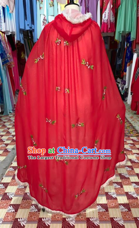 China Shaoxing Opera Noble Lady Red Mantle Traditional Peking Opera Actress Clothing Ancient Palace Princess Garment Costume