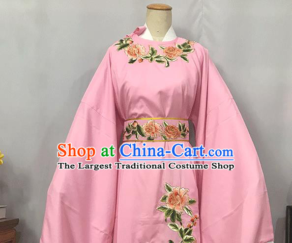 China Beijing Opera Xiaosheng Embroidered Pink Robe Traditional Shaoxing Opera Niche Clothing Opera Scholar Garments