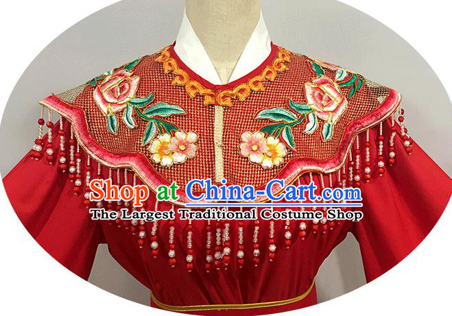 China Traditional Shaoxing Opera Court Woman Clothing Peking Opera Hua Tan Red Dress Outfits Ancient Imperial Consort Garment Costumes
