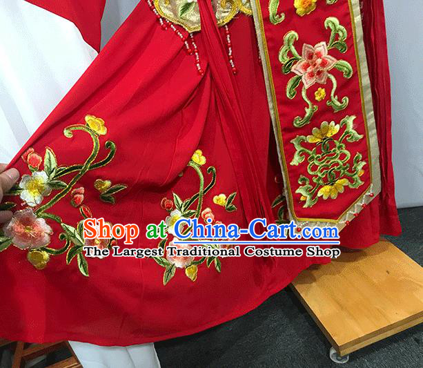 China Traditional Shaoxing Opera Empress Clothing Peking Opera Hua Tan Red Dress Outfits Ancient Queen Garment Costumes