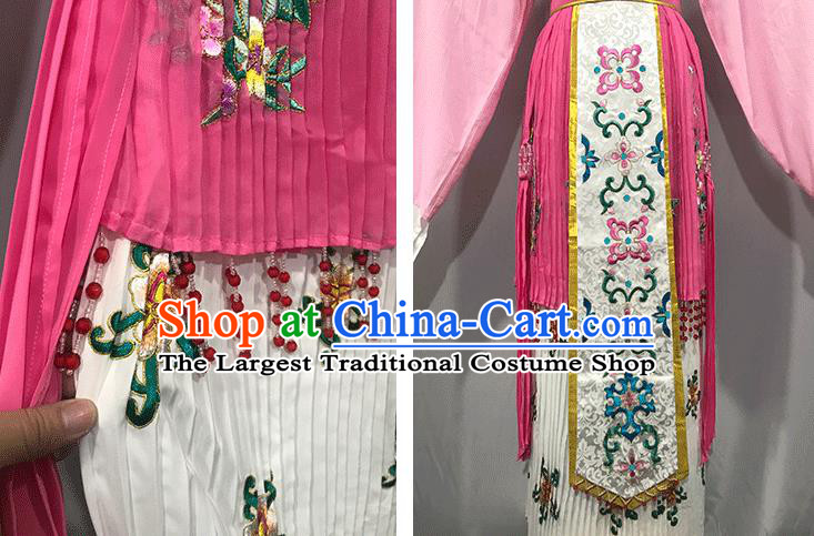 China Traditional Shaoxing Opera Noble Lady Garments Peking Opera Hua Tan Pink Dress Outfits Ancient Princess Clothing