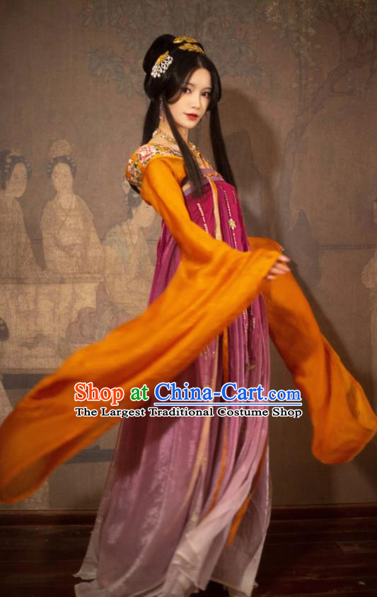 China Traditional Hanfu Dress Sui Dynasty Court Beauty Historical Clothing Ancient Imperial Consort Garment Costumes for Women