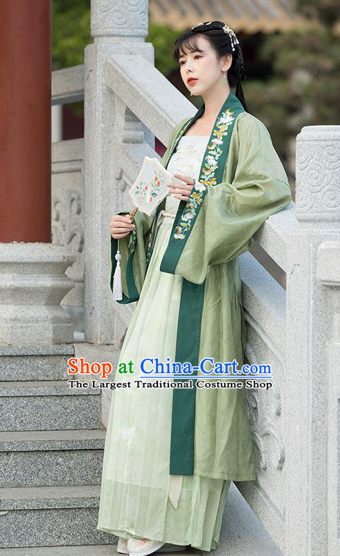 China Ancient Young Lady Garment Costumes Traditional Hanfu Dress Song Dynasty Patrician Woman Historical Clothing