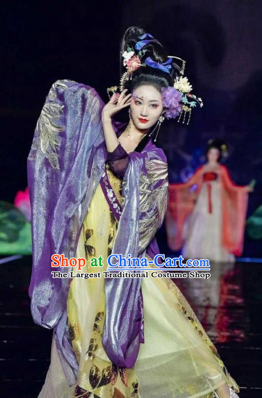 China Traditional Court Woman Hanfu Dress Apparels Tang Dynasty Imperial Consort Historical Clothing Ancient Empress Garment Costumes Complete Set