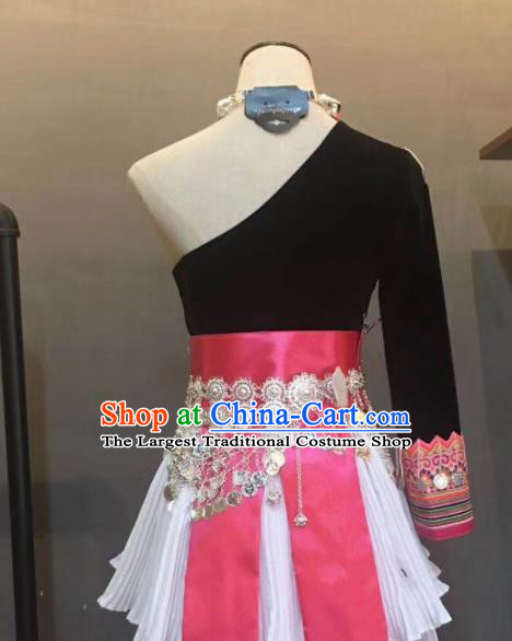 China Traditional Hmong Wedding Dress Outfits Yunnan Minority Folk Dance Garments Miao Nationality Bride Costumes Ethnic Clothing