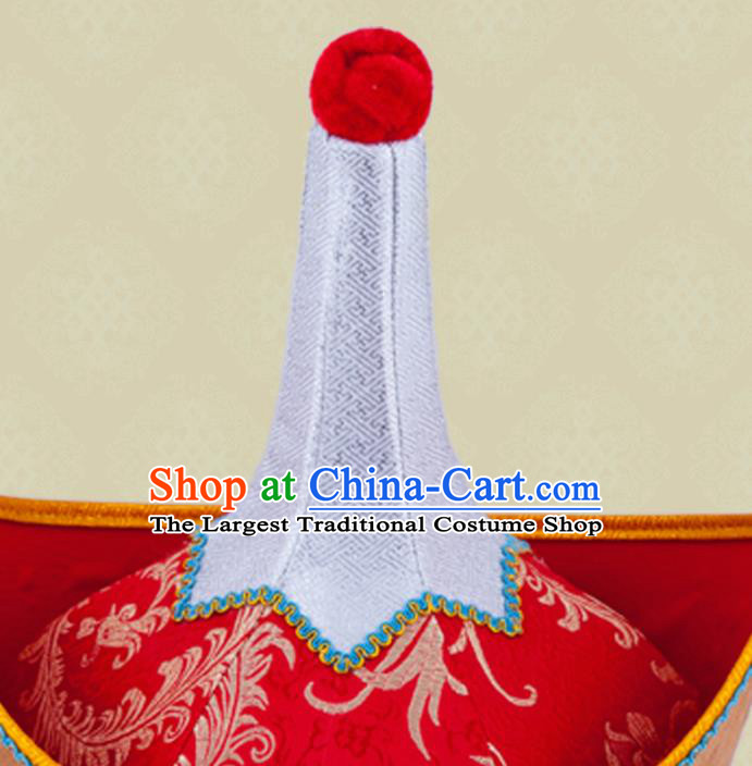 Chinese Mongol Nationality Wedding Tassel Hat Mongolian Minority Bride Hair Accessories Ethnic Stage Performance Headdress