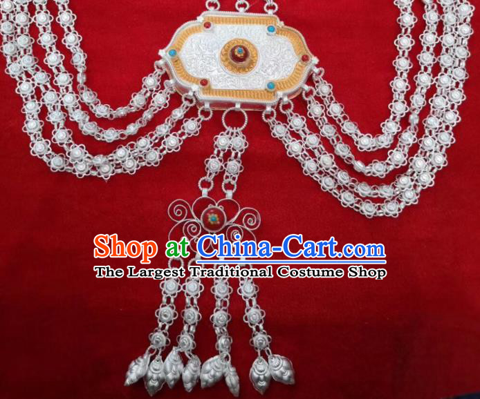 Handmade China Tibetan Robe Waistband Jewelry Zang Nationality Cupronickel Waist Accessories Ethnic Wedding Tassel Pendant
