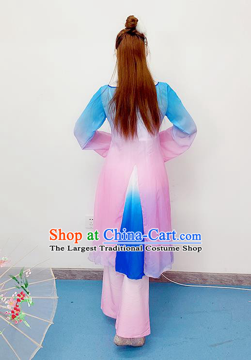 Chinese Female Stage Performance Garment Costumes Umbrella Dance Pink Dress Classical Dance Clothing Fairy Dance Outfits