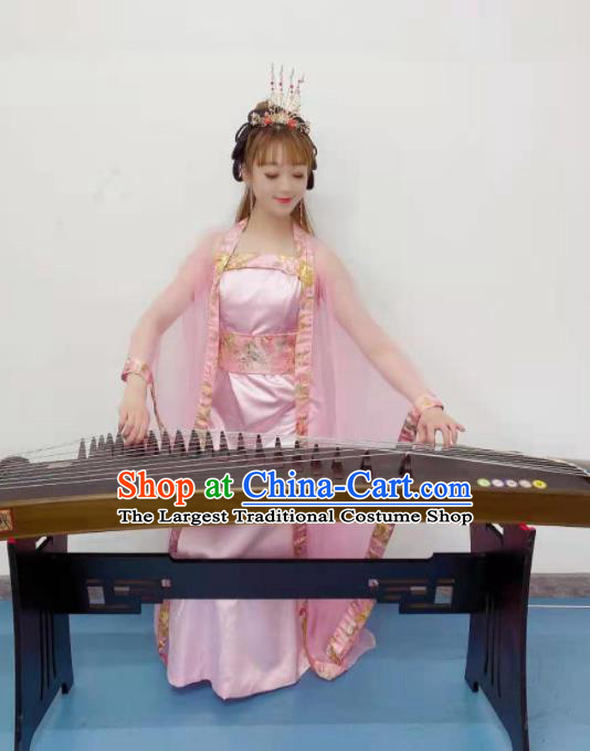 Chinese Ancient Fairy Pink Hanfu Dress Stage Performance Garments Tang Dynasty Court Costume Classical Dance Clothing
