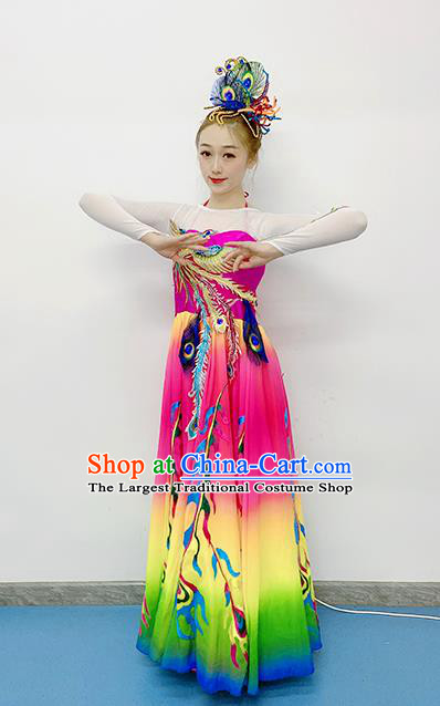 China Spring Festival Gala Opening Dance Dress Stage Performance Fashion Peacock Dance Costumes Women Group Dance Clothing