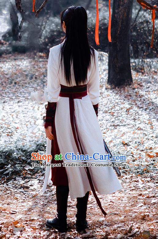 China Ming Dynasty Swordswoman Historical Clothing Drama The Legend of Fei Zhou Fei Garment Costumes Ancient Chivalrous Female White Hanfu Dress