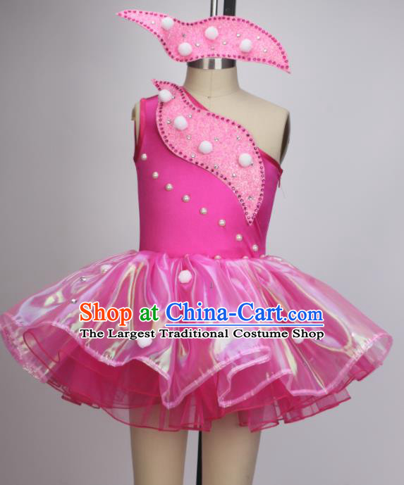 Professional Tu Tu Dance Pink Dress Children Modern Dance Clothing Girl Dancewear Ballet Dance Garment Costume